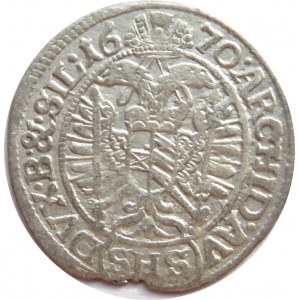 Śląsk, Leopold, lot 3 krajcary 1670 SHS, Wrocław, końcówka SIL