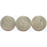 Śląsk, Leopold, lot trzech monet 3 krajcary 1666, Wrocław, końcówka SIL