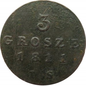 Księstwo Warszawskie, 3 grosze 1811 I. S., Warszawa