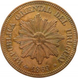 Urugwaj, 2 centesimos 1869