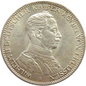 Niemcy, Prusy, Wilhelm II, 3 marki 1914 A, Berlin, UNC