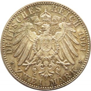 Niemcy, Prusy, 2 marki 1901 A, Berlin, UNC