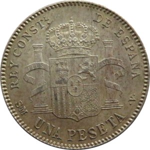 Hiszpania, Alfonso XIII, 1 peseta 1900, Madryt, PIĘKNA
