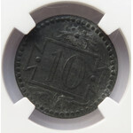 Wolne Miasto Gdańsk, 10 pfennig 1920, mała cyfra 10, NGC MS62