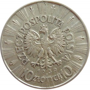 Polska, II RP, Józef Piłsudski, 10 złotych 1939