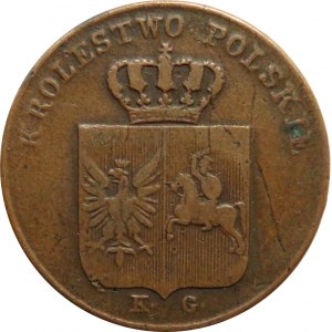 Polska, Powstanie Listopadowe, 3 grosze 1831 K.G., Warszawa, destrukt
