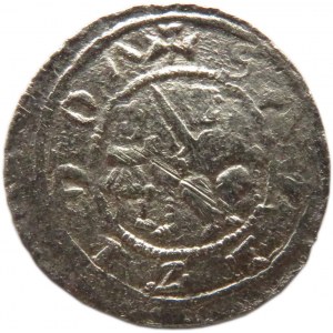 Władysław II Wygnaniec, denar, walka rycerza ze lwem (R2)