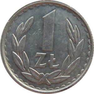 Polska, PRL, 1 złoty 1985, destrukt, rzadki