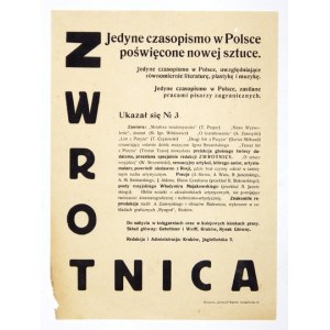 [ZWROTNICA]. Prospekt reklamowy zachęcający do nabycia 3. numeru Zwrotnicy