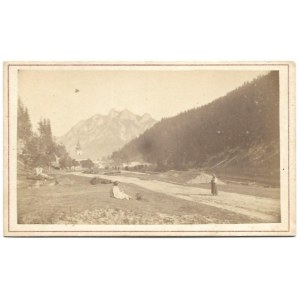 [GÓRY - Pieniny - Trzy Korony - fotografia widokowa]. [nie przed 1876]. Fotografia form. 5,5x9,3 cm na oryg