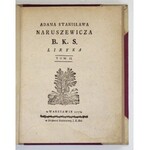 NARUSZEWICZ Adam Stanisław - Liryka. T. 1-2. W Warszawie 1778. W Drukarni Nadworney J. K. Mci. 4, s. [8], 230, [3]; [8]