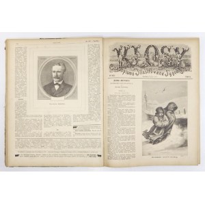 KŁOSY. Czasopismo illustrowane tygodniowe, poświęcone literaturze, nauce i sztuce, T. 40, nr 1018-1043: 1 I-25 VI 1885. s. [4], 414. [oraz] T. 41, nr 1044-1070: 2 VII-31 XII 1885. s. [4], 428