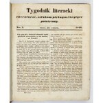 TYGODNIK Literacki poświęcony literaturze, sztukom pięknym i krytyce. Poznań. Red. A. Woykowski. 4. opr. psk. złoc