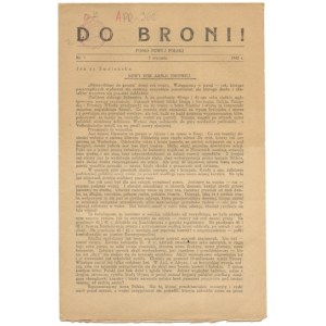 DO BRONI! Pismo Nowej Polski [późn. Pismo Konfederacji Narodu], Nr 1: 7 I 1942. s. 7, [1]