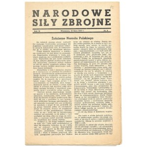 NARODOWE Siły Zbrojne. Warszawa. [NSZ]. 8. R. 2, nr 9: 14 VII 1944. s. 8