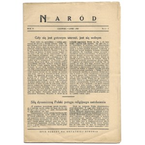 NARÓD. [Warszawa. Unia i Stronnictwo Pracy]. 8. brosz. R. 4, nr 6/7: VI-VII 1943. s. 23, [1]