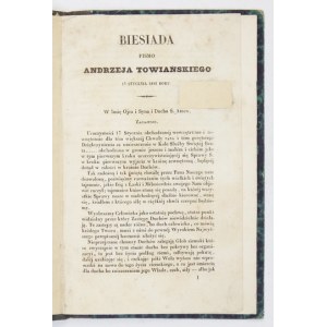 TOWIAŃSKI Andrzej - Biesiada. Pismo ... 17 stycznia 1841 roku. [Paryż 1844]. Druk. Bourgogne i Martinet. 16d, s. 12