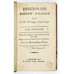 JUSZYŃSKI Hieronym - Dykcyonarz poetów polskich. T. 1-2. Kraków 1820. Druk. J. Mateckiego. 8, s. [44], 325, [11]; [12]