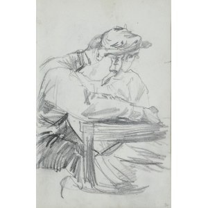 Stanisław Kaczor Batowski (1866-1946), Tuląca się para - ukazani tyłem, siedzący mężczyzna i obejmowana przez niego kobieta
