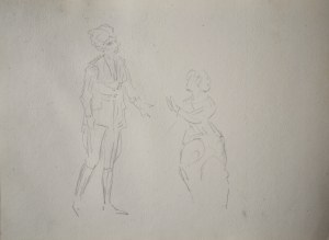 Karol Kossak (1896-1975), Szkice postaci mężczyzny i kobiety