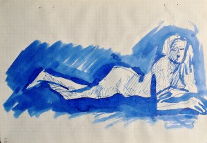 Jerzy Panek (1918-2001), Akt kobiety leżącej na brzuchu