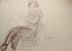 Kasper Pochwalski (1899-1971), Postać siedzącej kobiety, 1953