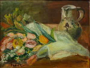 Adolf Feder (1886 Odessa - 1943 Auschwitz) Martwa natura z ciętymi kwiatami