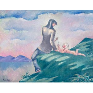 Eugeniusz Zak (1884 Mogilno – 1926 Paryż) Kobieta z dzieckiem na brzegu jeziora (ok. 1913 r.?)