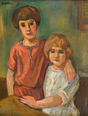 Henryk Epstein (1891 Łódź - 1944 Auschwitz) Dwoje dzieci, około 1924