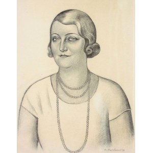 Henryk Berlewi (1894 Warszawa - 1967 Paryż) Portret młodej kobiety z perłami, 1931