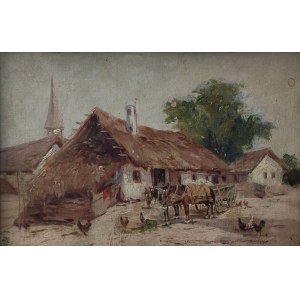 Gyorgy Nemeth (1890-1962) Zaprzęg przed chatą