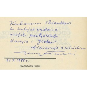 FICOWSKI Jerzy - Odczytanie popiołów. Wiersze [AUTOGRAF]