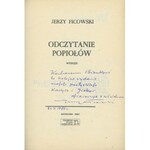 FICOWSKI Jerzy - Odczytanie popiołów. Wiersze [AUTOGRAF]