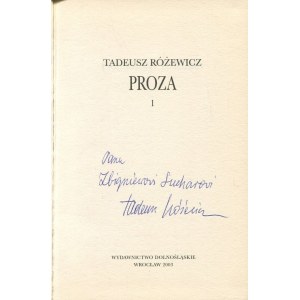 RÓŻEWICZ Tadeusz - Proza [AUTOGRAF]