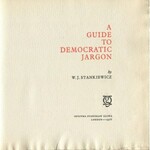 STANKIEWICZ W. J. - A guide to democratic jargon [Oficyna Stanisława Gliwy]
