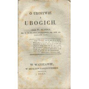 SKARBEK Fryderyk - O ubóstwie i ubogich