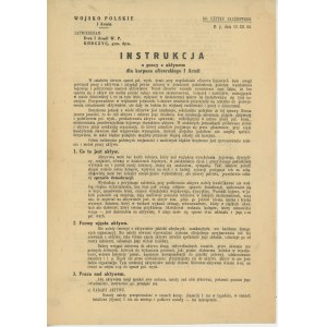 JAROSZEWICZ Piotr - Instrukcja o pracy z aktywem dla korpusu oficerskiego I Armii (12.XII.1944)