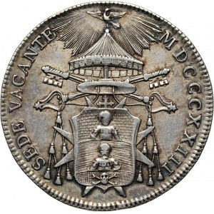 Watykan, Sede Vacante, 1/2 scudo 1823 B, Bolonia