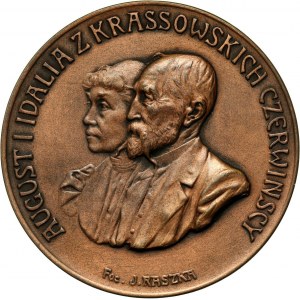 XX wiek, medal z 1907 roku, wybity z okazji 25-tej rocznicy ślubu Augusta i Idalii Czerwińskich