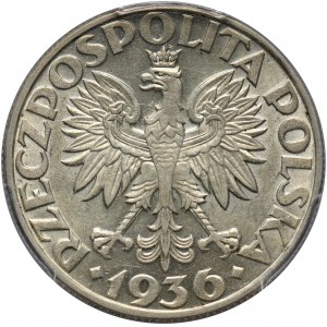 II RP, 5 złotych 1936, Warszawa, Żaglowiec