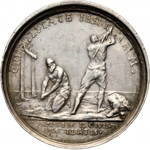 August II, Toruń, medal z 1724 roku, wybity dla uczczenia pamięci ofiar Tumultu Toruńskiego z 16 i 17 lipca 1724 roku