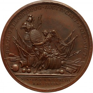 Kurlandia, medal z 1747 roku, upamiętniający zwycięstwa Maurycego Saskiego
