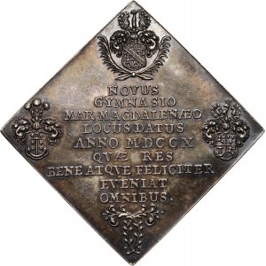 Śląsk, Wrocław, medal z 1710 w formie klipy, Gimnazjum św. Marii Magdaleny
