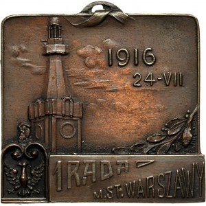 XX wiek, plakieta z 1916 roku, 1 Rada Miasta Stołecznego Warszawy