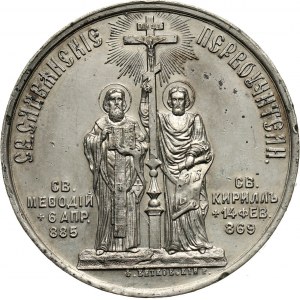 XIX wiek, Warszawa, medal z 1885 roku, wybity z okazji obchodów 1000 - lecia śmierci Św. Metodego