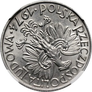 PRL, 5 złotych 1974, Rybak, SKRĘTKA