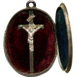 XX wiek, Wilno, otwierany medalik religiny, Jezus na Górze Snipiskiej w Wilnie