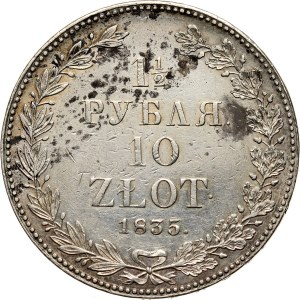 Zabór rosyjski, Mikołaj I, 1 1/2 rubla = 10 złotych 1835 НГ, Petersburg