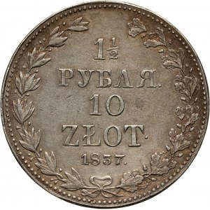 Zabór rosyjski, Mikołaj I, 1 1/2 rubla = 10 złotych 1837 MW, Warszawa