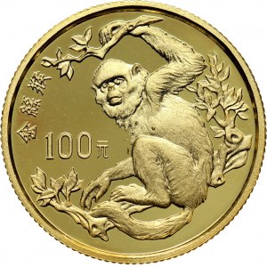 Chiny, 100 juanów 1988, małpa